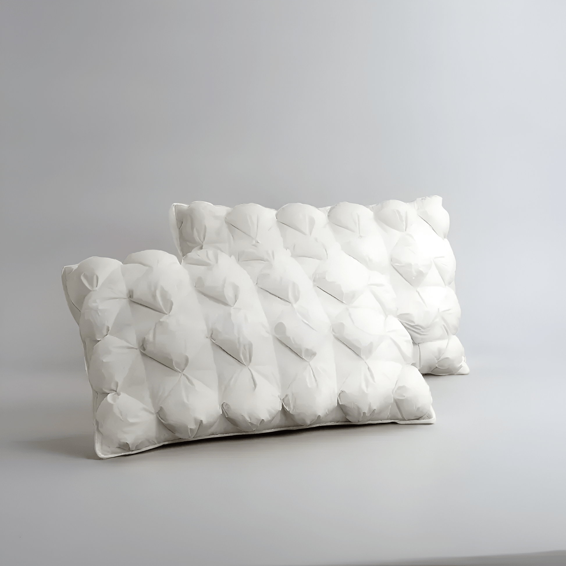 Down Blend Medium Support Pillow - Front Side View - Main Product Image - White