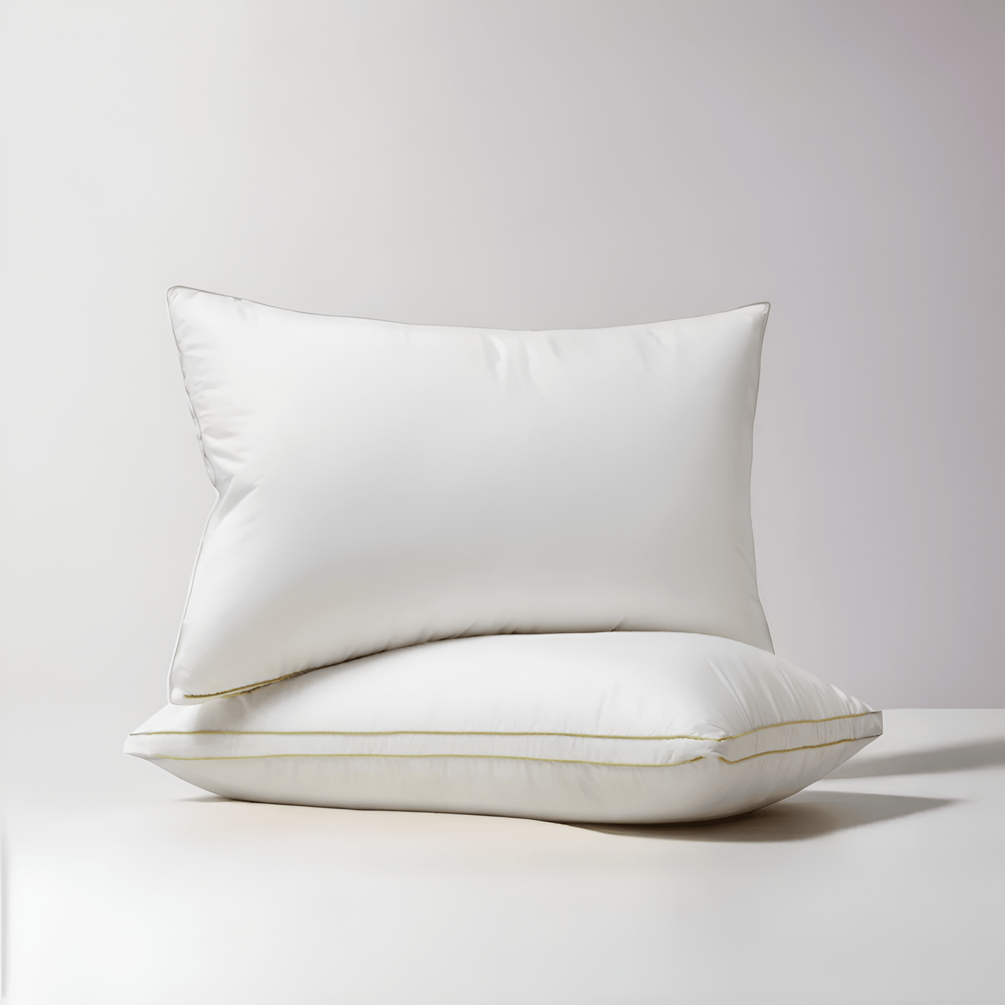 Down Blend Medium Support Pillow - Front Side View - Main Product Image - White