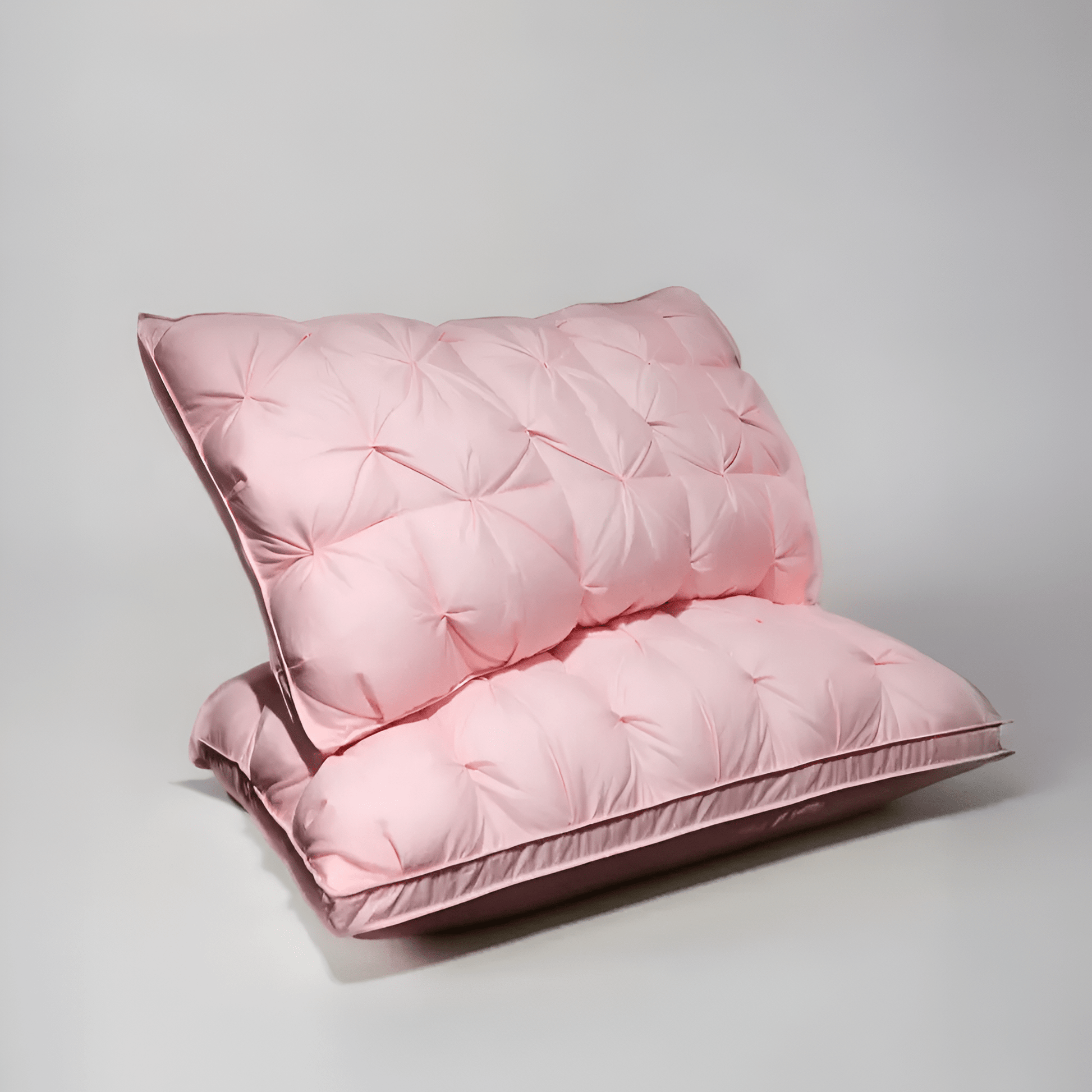 Down Blend Medium Support Pillow - Front Side View - Main Product Image - Pink