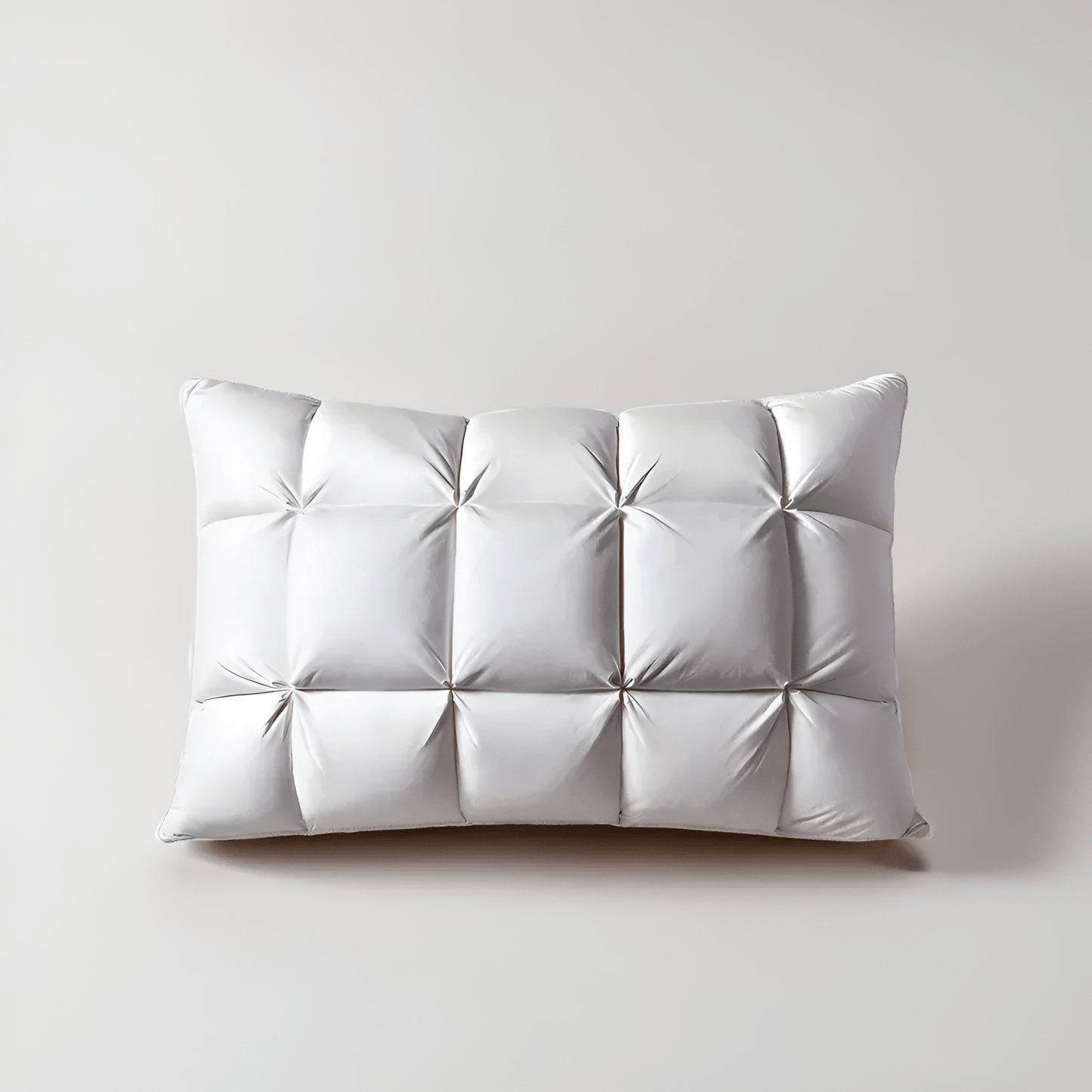 Down Blend Medium Support Pillow - Front Side View - Main Product Image - White