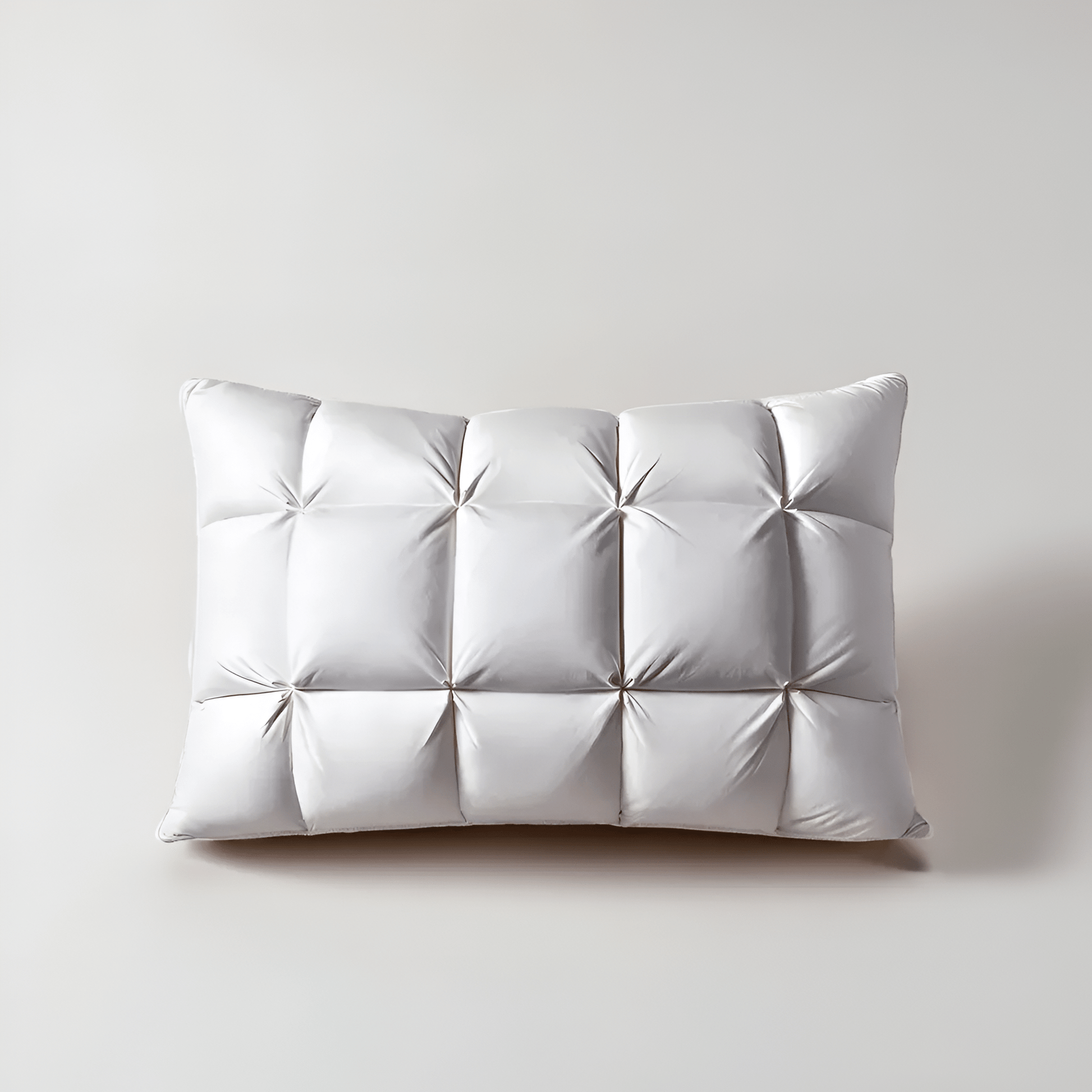 Down Blend Medium Support Pillow - Front Side View - Main Product Image - White