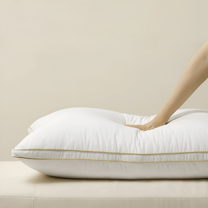 Down Blend Medium Support Pillow - Close Up - White