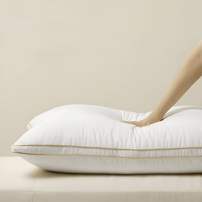 Down Blend Medium Support Pillow - Close Up - White