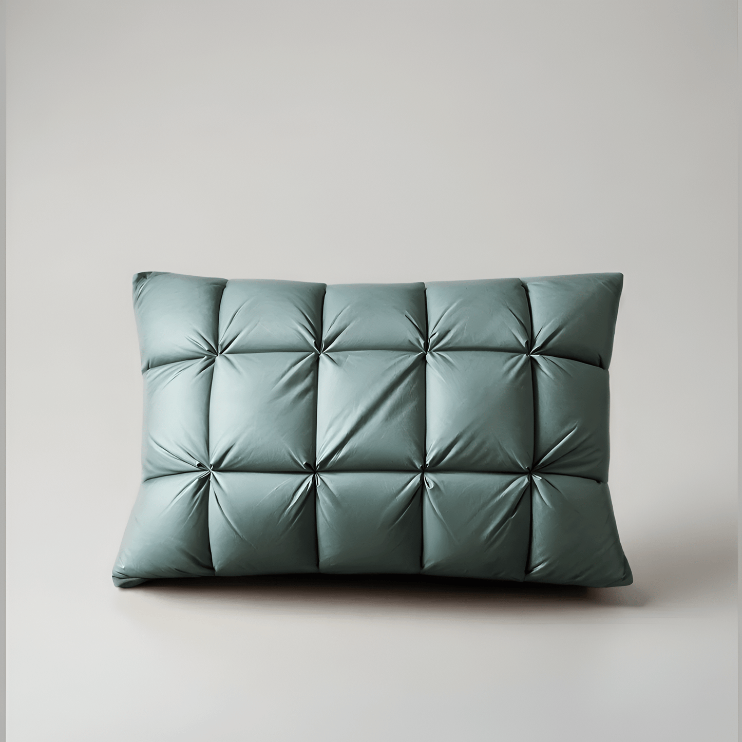 Down Blend Medium Support Pillow - Front Side View - Main Product Image - Aegean Teal