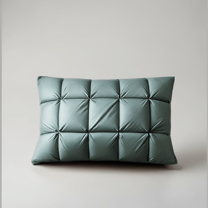 Down Blend Medium Support Pillow - Front Side View - Main Product Image - Aegean Teal