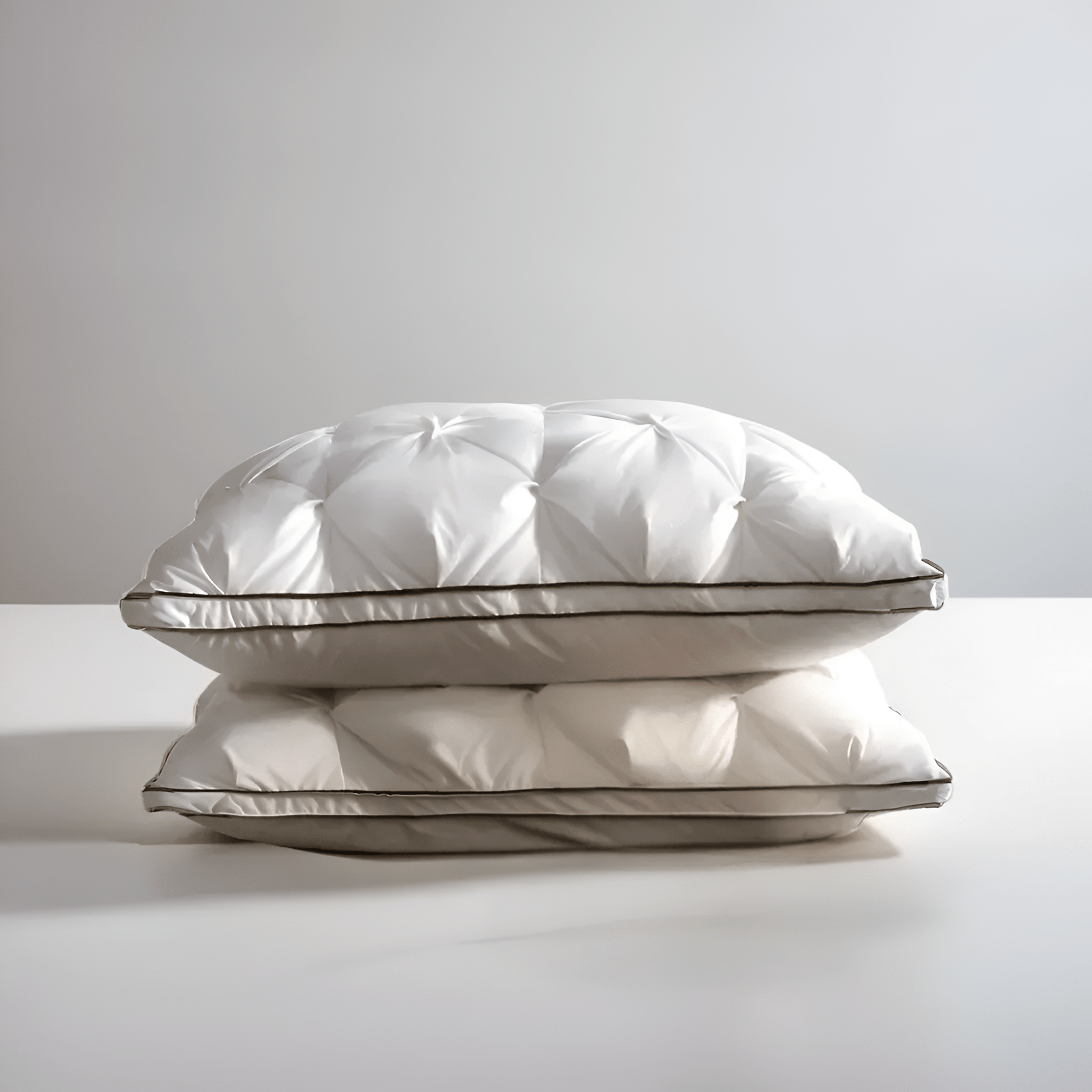 Down Blend Medium Support Pillow Set (Set of 2) - Front Side View - Main Product Image - White