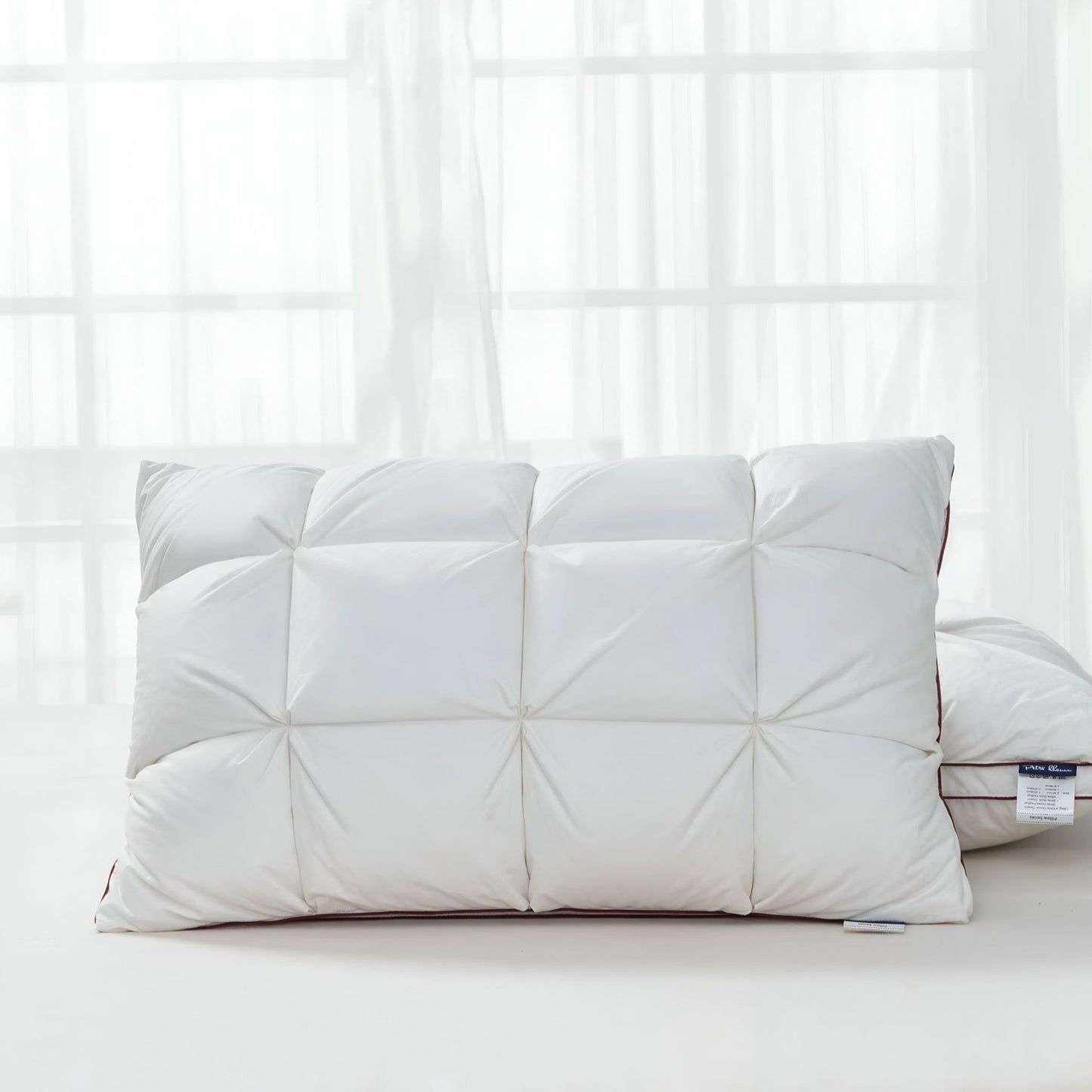 Down Blend Plush Support Pillow - Front Side View - White