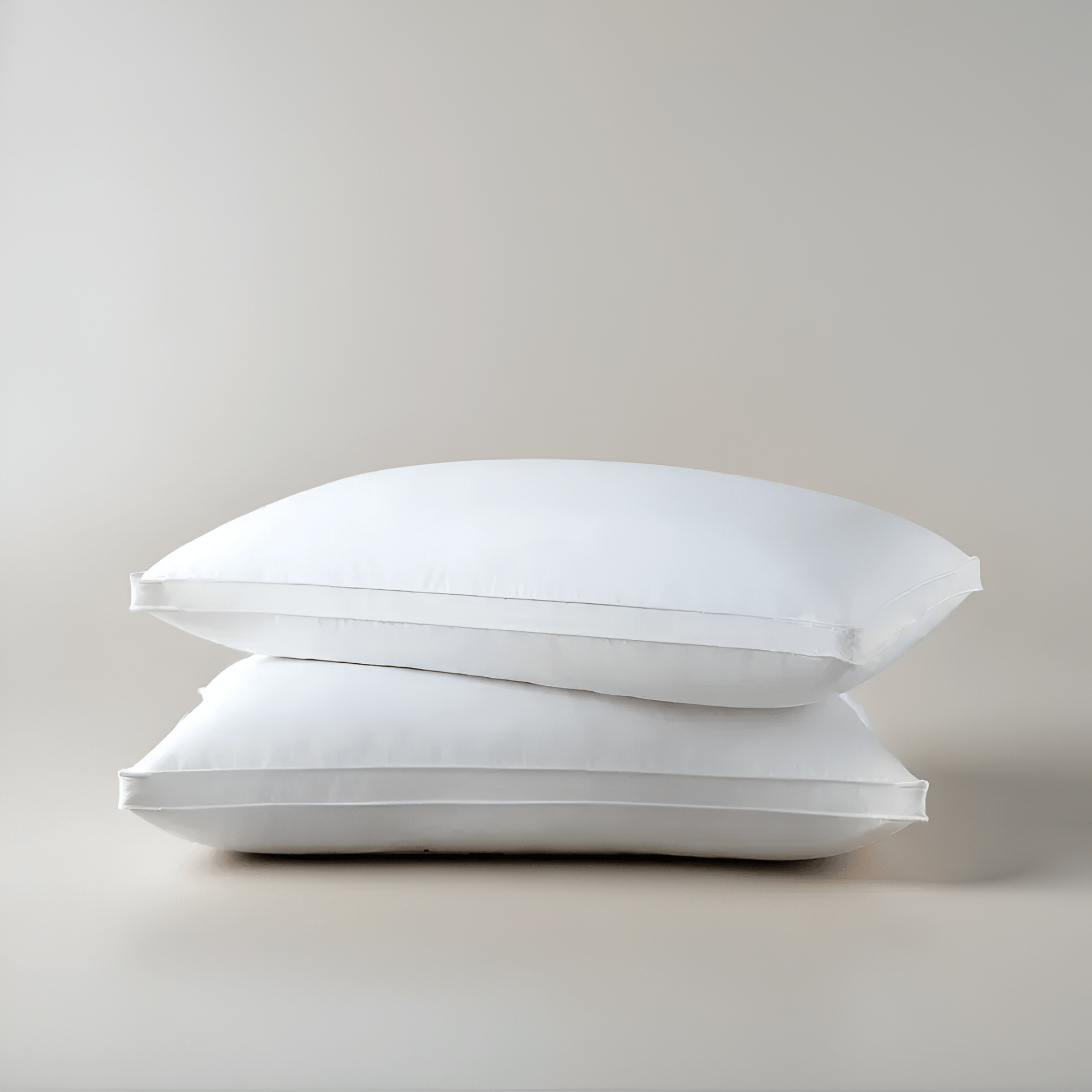 Down Blend Plush Support Pillow Set (Set of 2) - Front Side View - Main Product Image - White