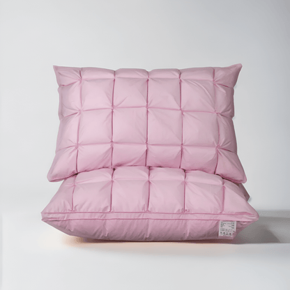 Down Medium Support Pillow Set (Set of 2) - Front Side View - Main Product Image - Pink