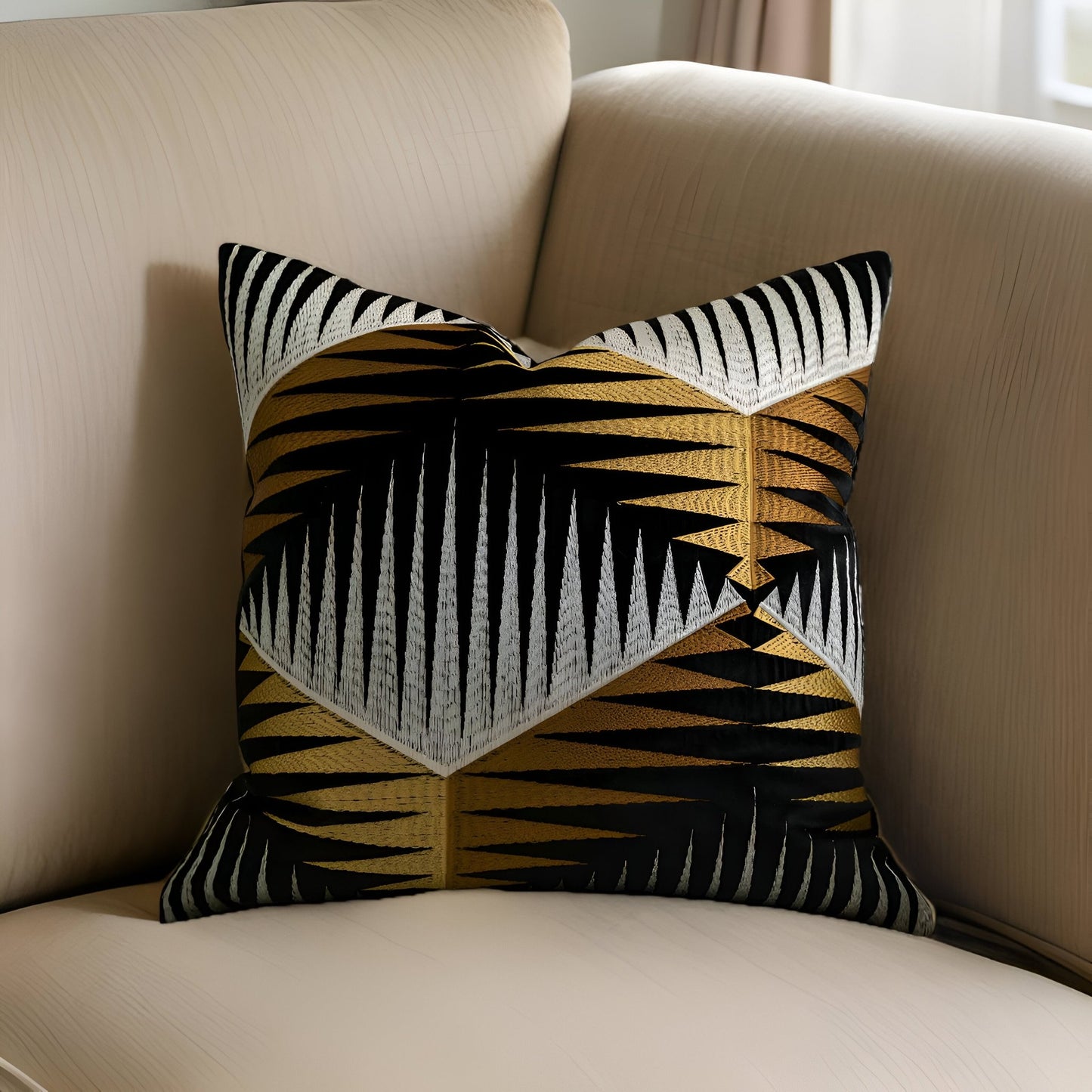 Emily Square Throw Pillow - Front Side View - Main Product Image - Multicolor