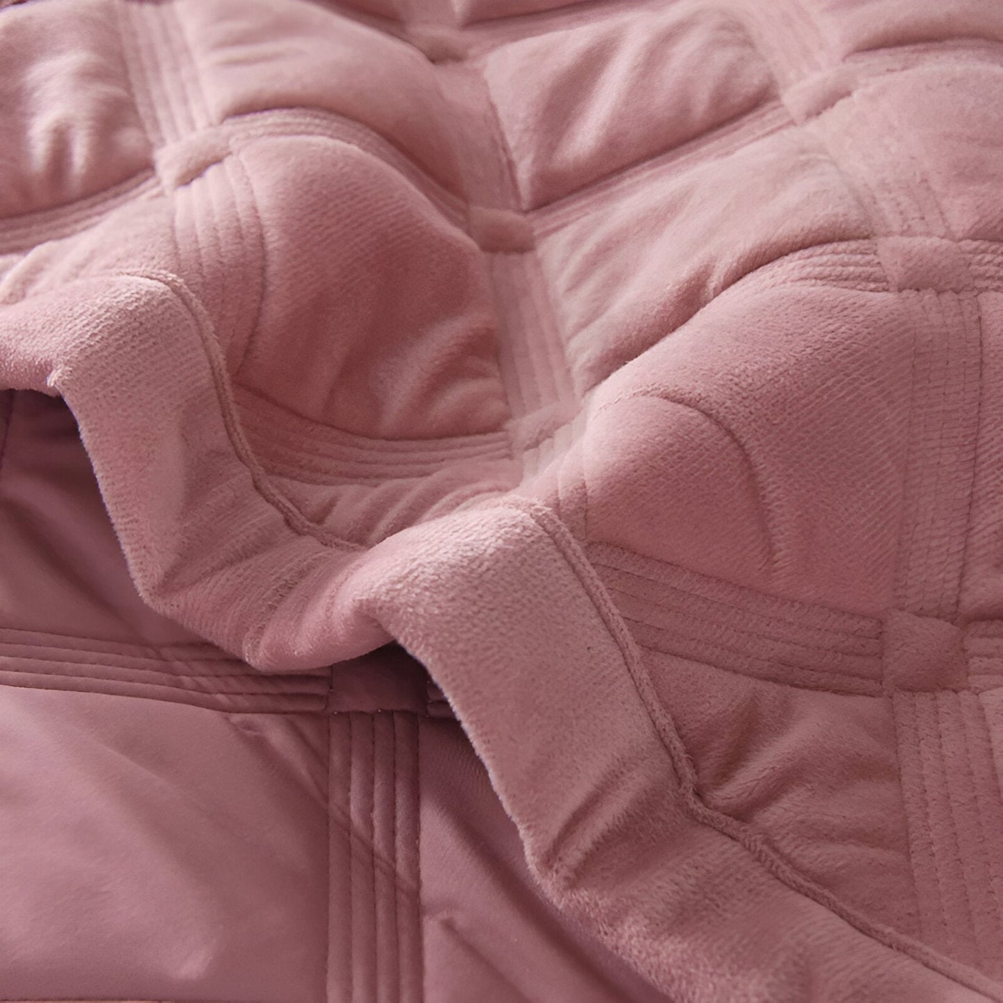 Faith Velvet Bedspread - Close Up - Pink