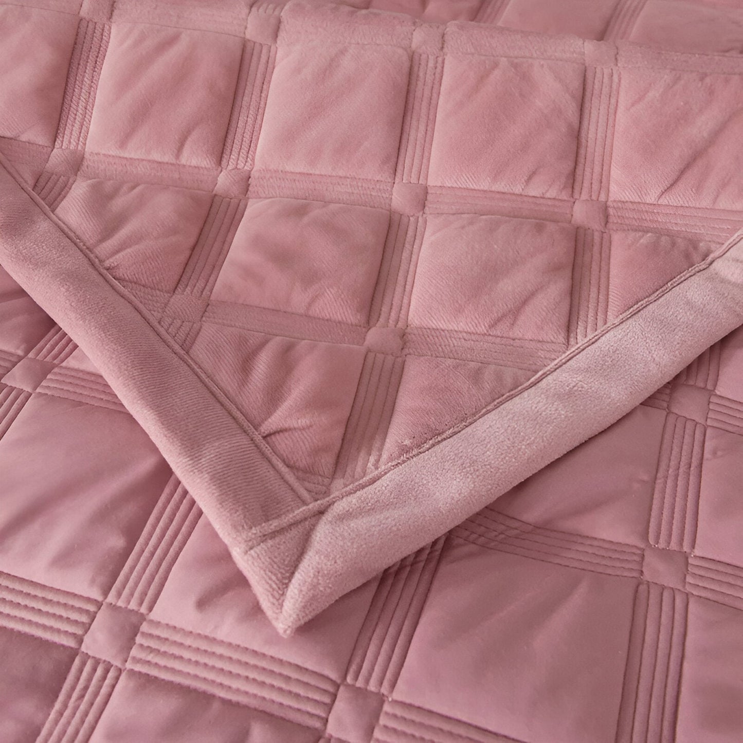 Faith Velvet Bedspread - Close Up Of Detailing - Pink