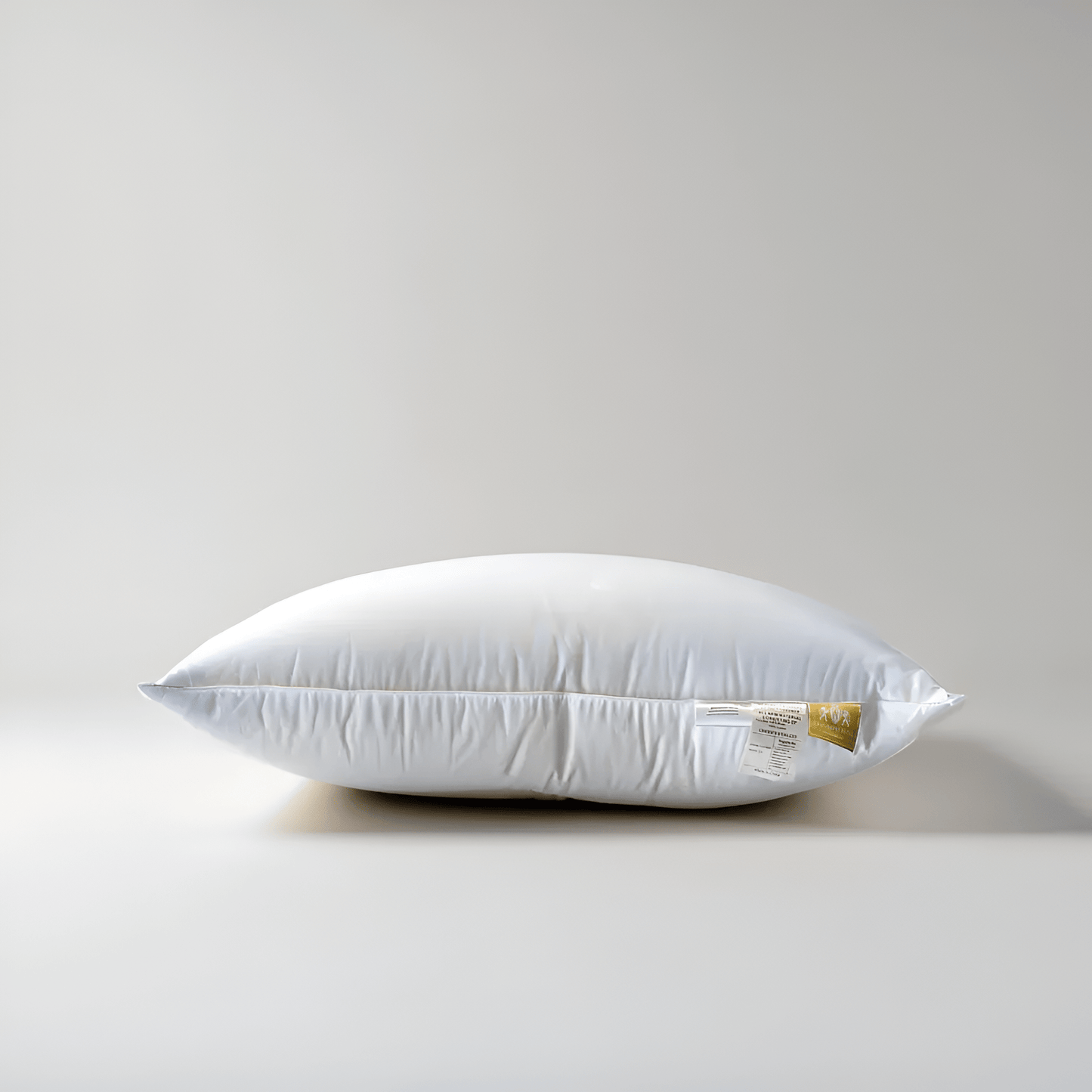 Goose Down Plush Support Pillow - Front Side View - Main Product Image - White