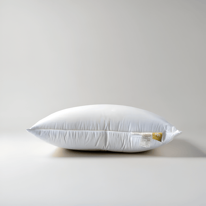 Goose Down Plush Support Pillow - Front Side View - Main Product Image - White