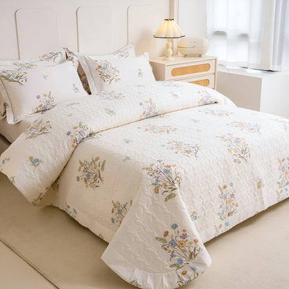 Holly Cotton Bedspread - Side View - Left Side - Multicolor