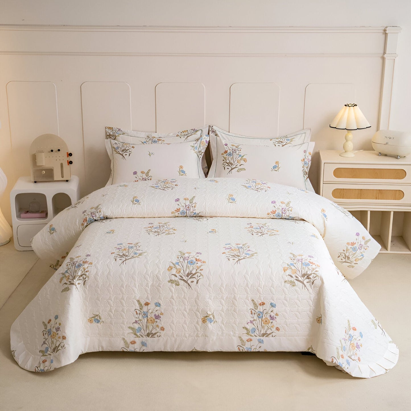 Holly Cotton Bedspread - Front Side View - Main Product Image - Multicolor