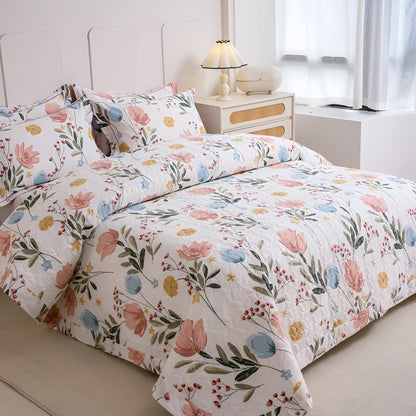 Hope Cotton Bedspread - Side View - Left Side - Multicolor