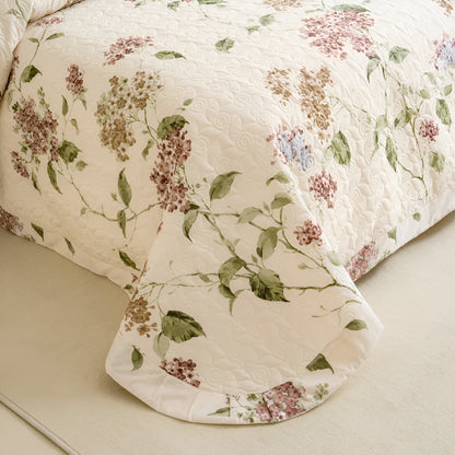 Iris Cotton Bedspread - Corner Image - Close Up - Multicolor