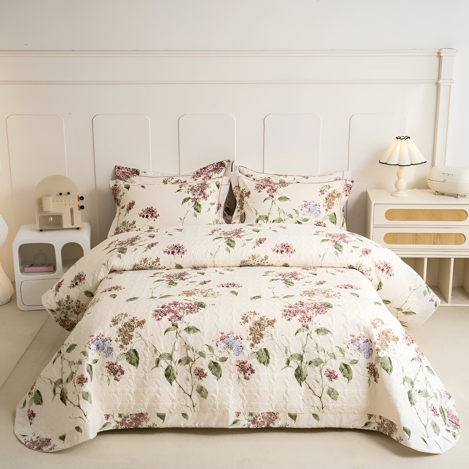 Iris Cotton Bedspread - Front Side View - Main Product Image - Multicolor