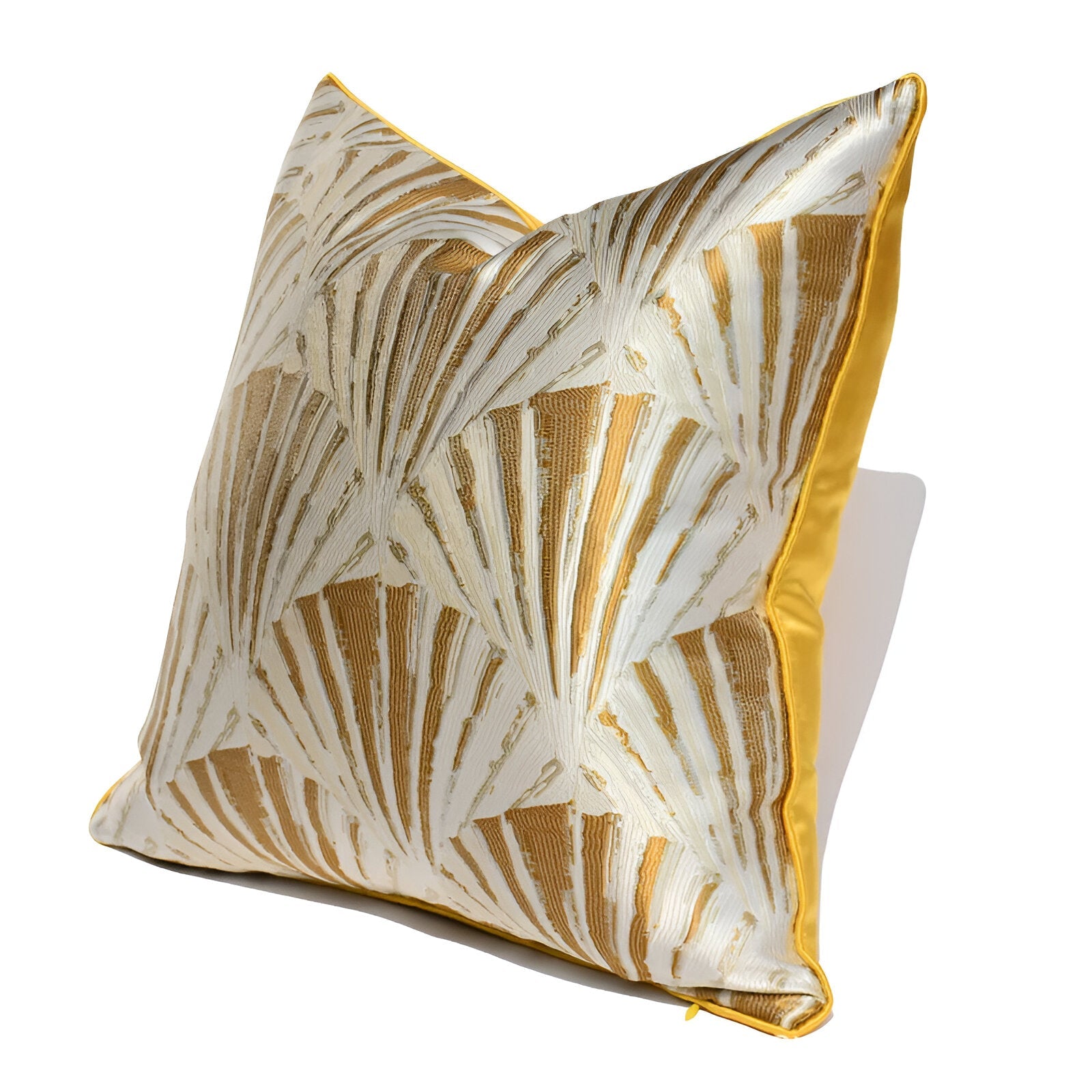 Jasmine Square Throw Pillow - Close Up - White Background - Multicolor