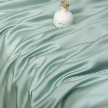 Lila Eucalyptus Coverlet Set - Close Up - Aquamarine