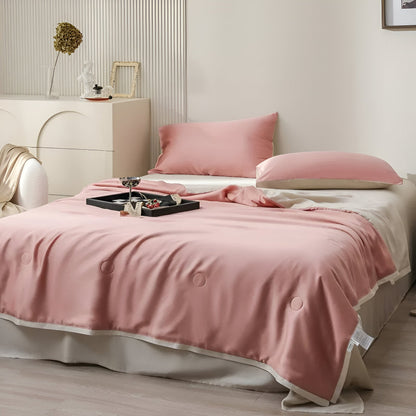 Lila Eucalyptus Coverlet Set - Side View - Right Side - Pink