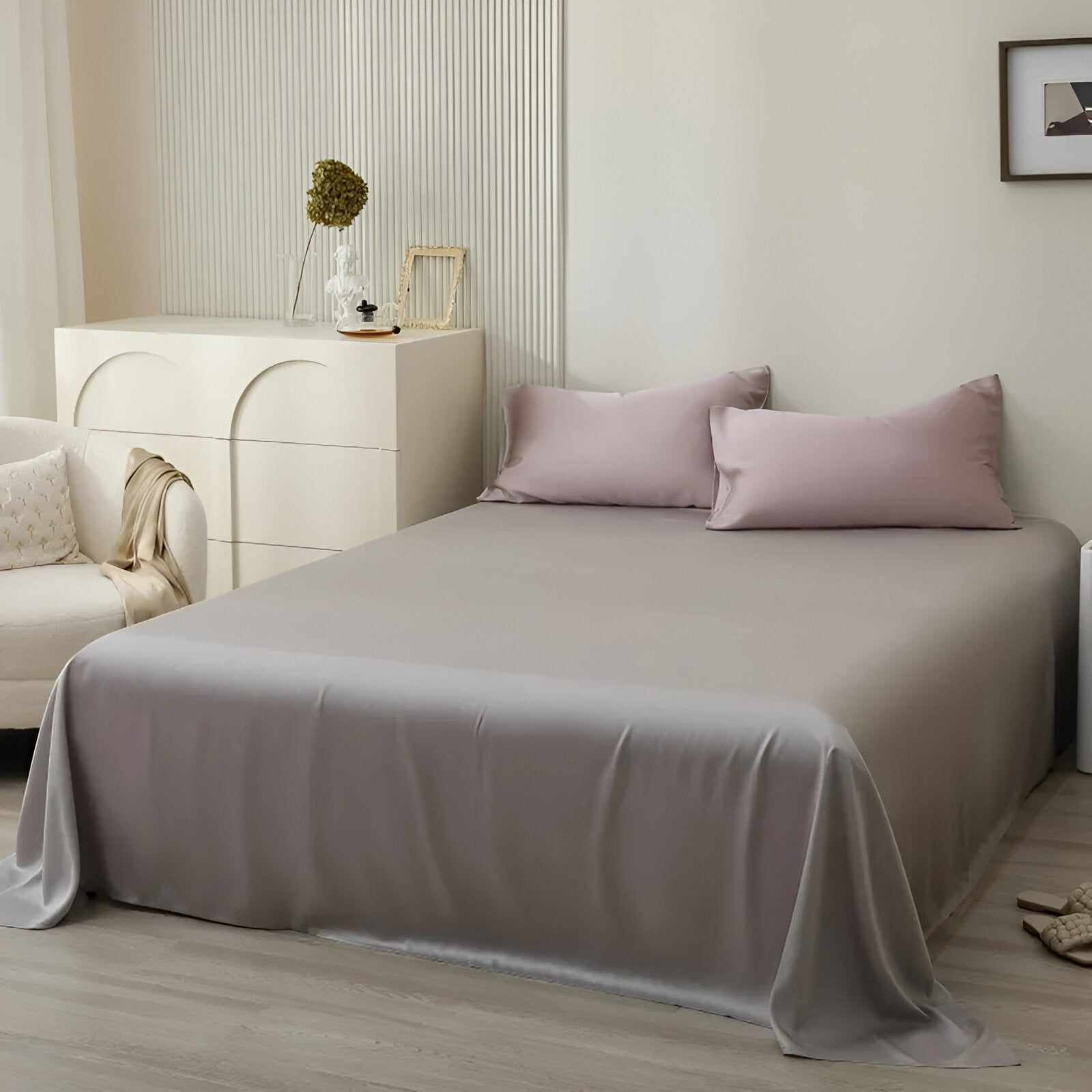 Lila Eucalyptus Coverlet Set - Front Side View