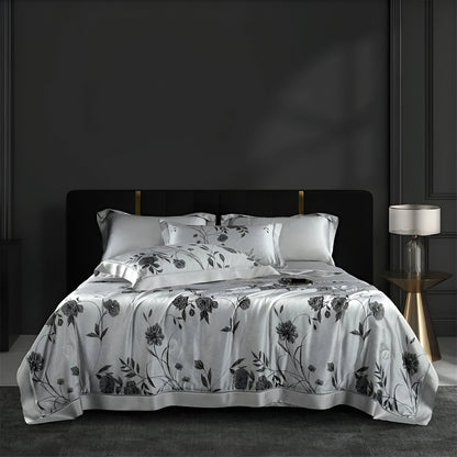 Lucy Bamboo Coverlet Set - Front Side View - Main Product Image - Silver