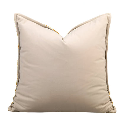 Melody Square Throw Pillow - Backside - White - White Background