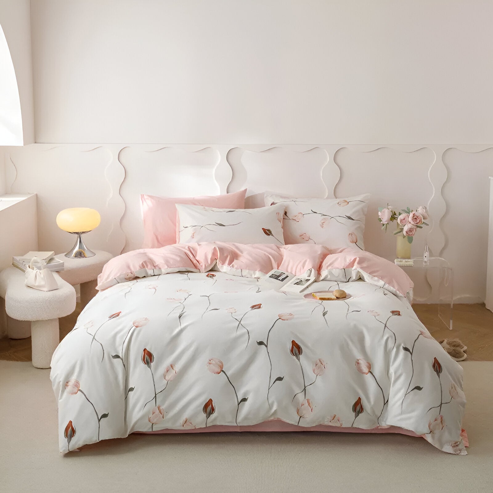 Milja Cotton Bedding Set - Front Side View - Main Product Image - Multicolor