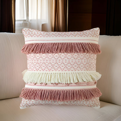 Millie Square Throw Pillow - Front Side View - Main Product Image - Pink