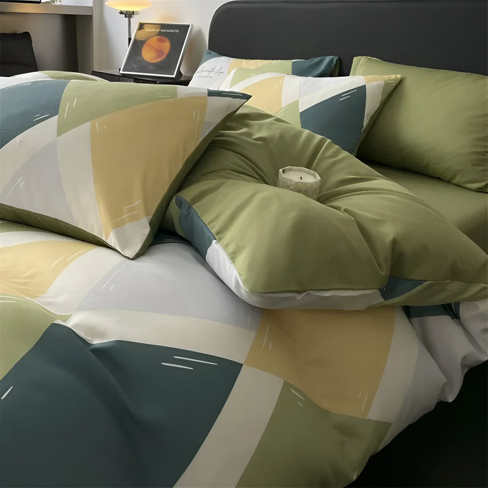 Nadine Cotton Bedding Set - Close Up Of Pillowcases - Multicolor