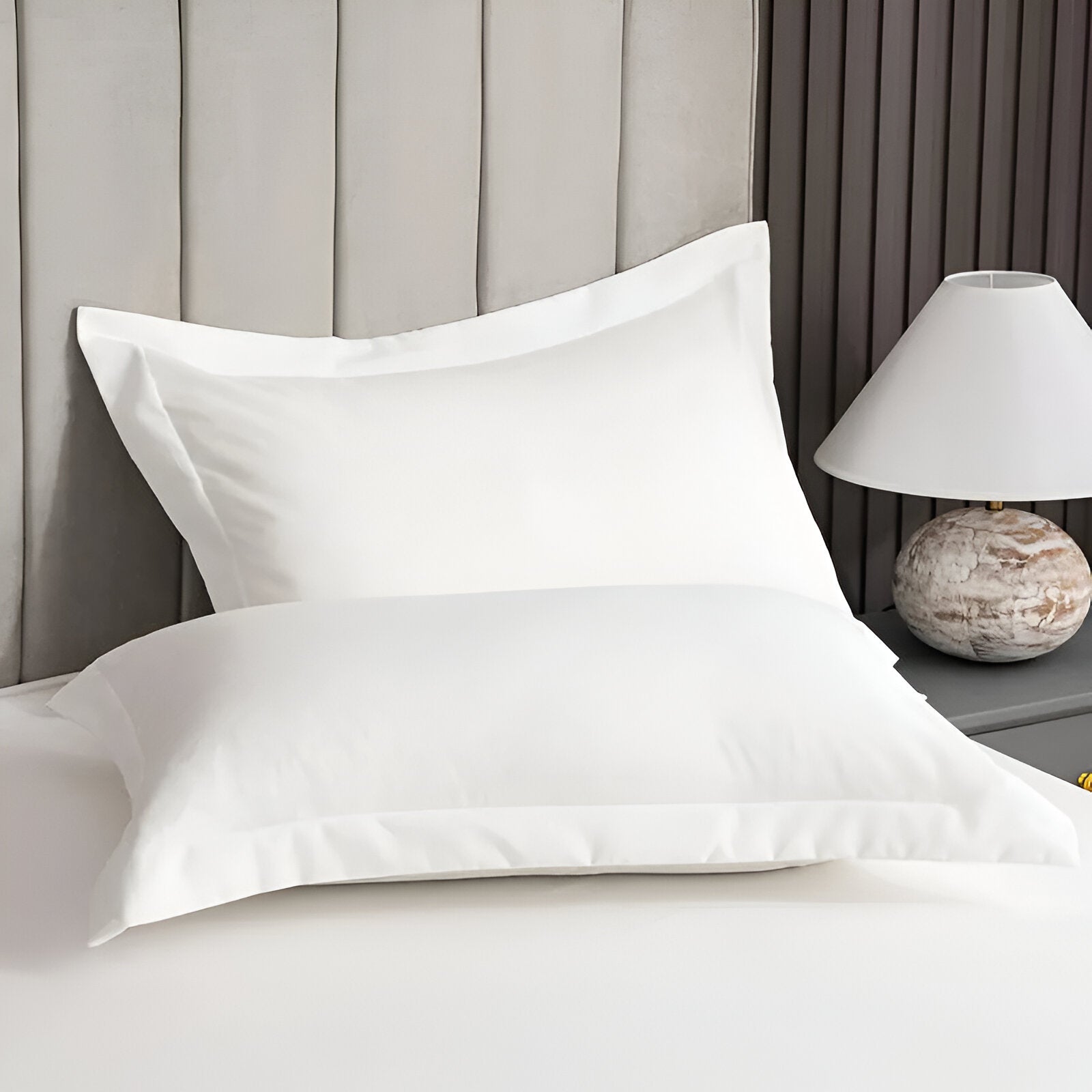 Naomi Microfiber Bedding Set - Close Up Of Pillowcases - White