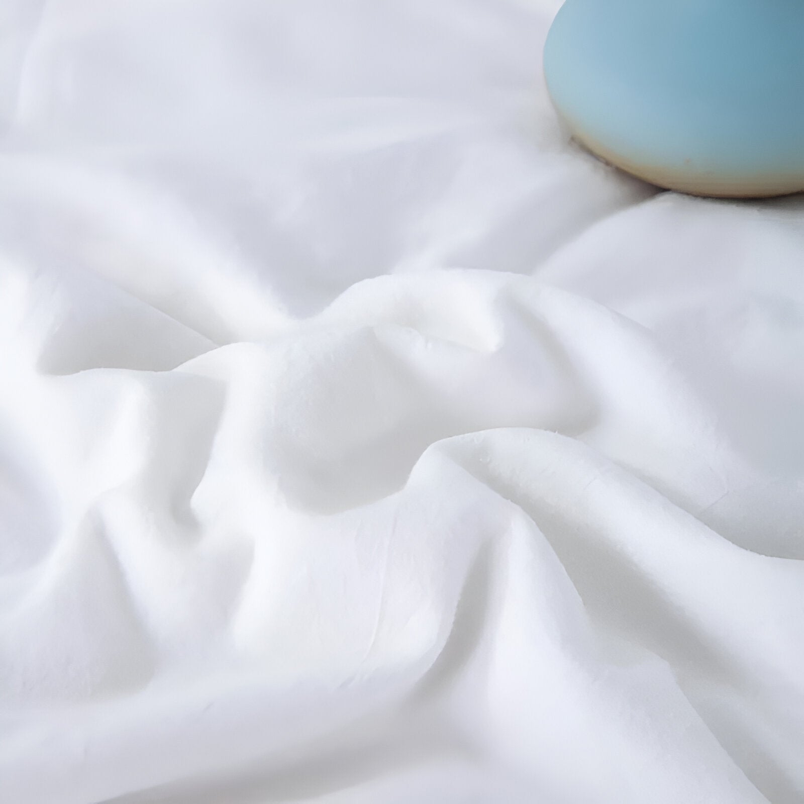 Nia Washed Cotton Bedding Set - Close Up Of Duvet Cover - White