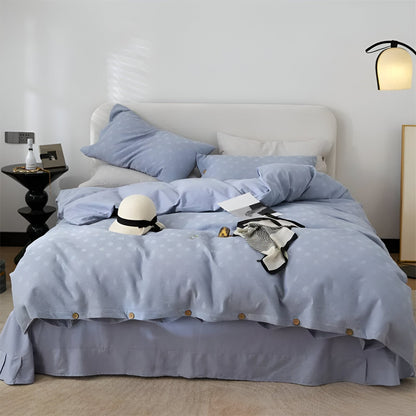 Nina Cotton Bedding Set - Waffle Weave Bedding Set - Bellevo Design