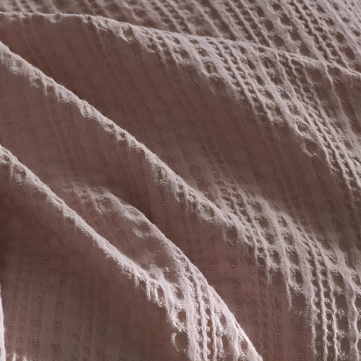 Noa Washed Cotton Bedding Set - Close Up Of Duvet Cover - Pink