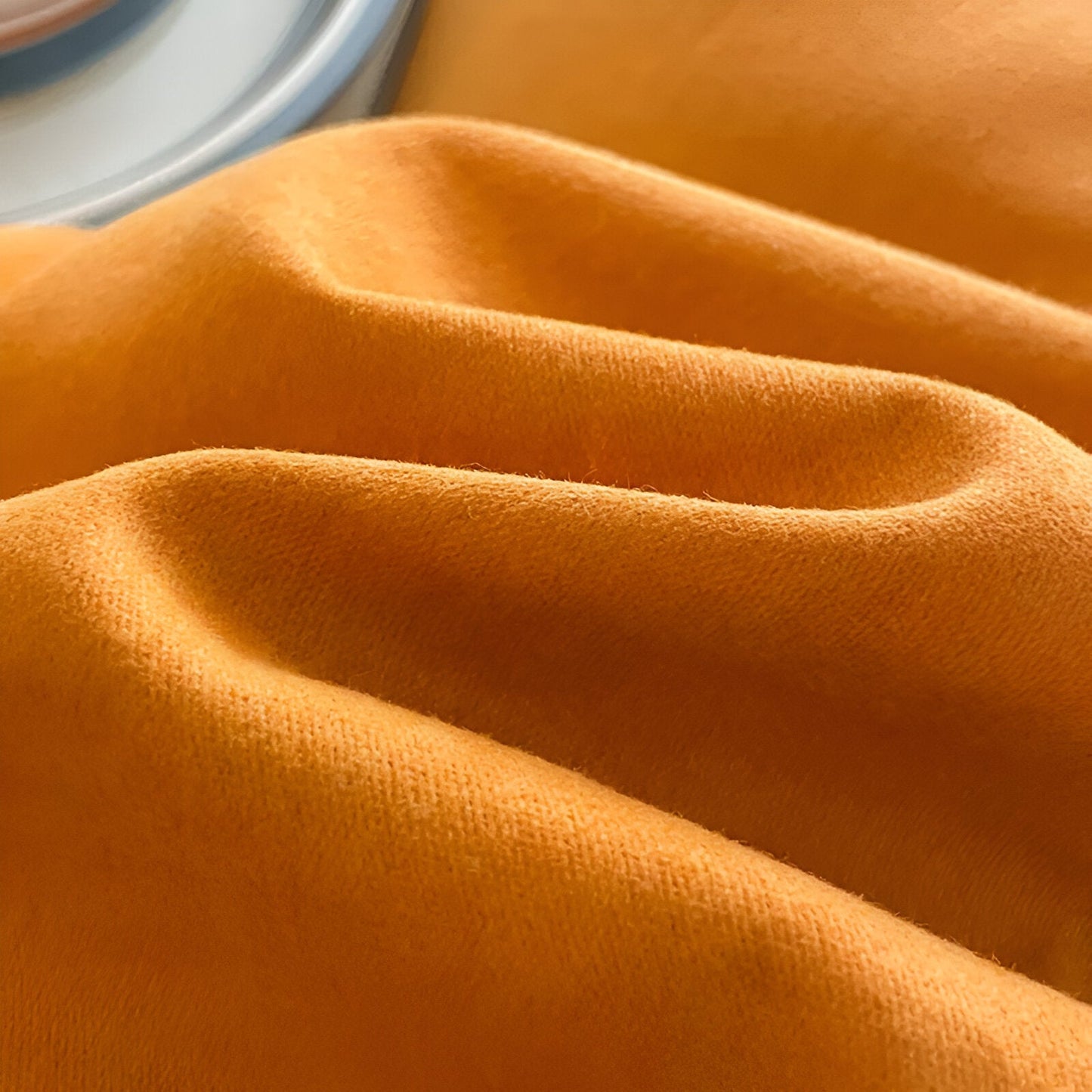 Oona Brushed Cotton Bedding Set - Close Up Of Material - Orange