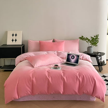 Oona Brushed Cotton Bedding Set - Front Side View - Main Product Image - Pink