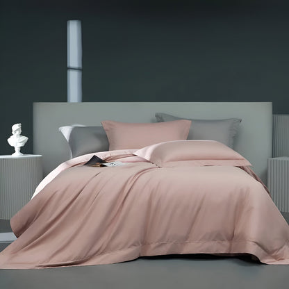 Page Brushed Cotton Bedding Set - Front Side View - Main Product Image - Blush Pink