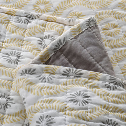 Penelope Cotton Quilt Set - Close Up Of Detailing - Multicolor