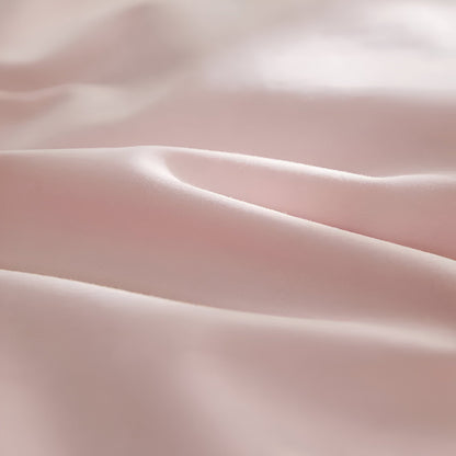 Pilvi Brushed Cotton Bedding Set - Close Up Of Material - Pale Pink