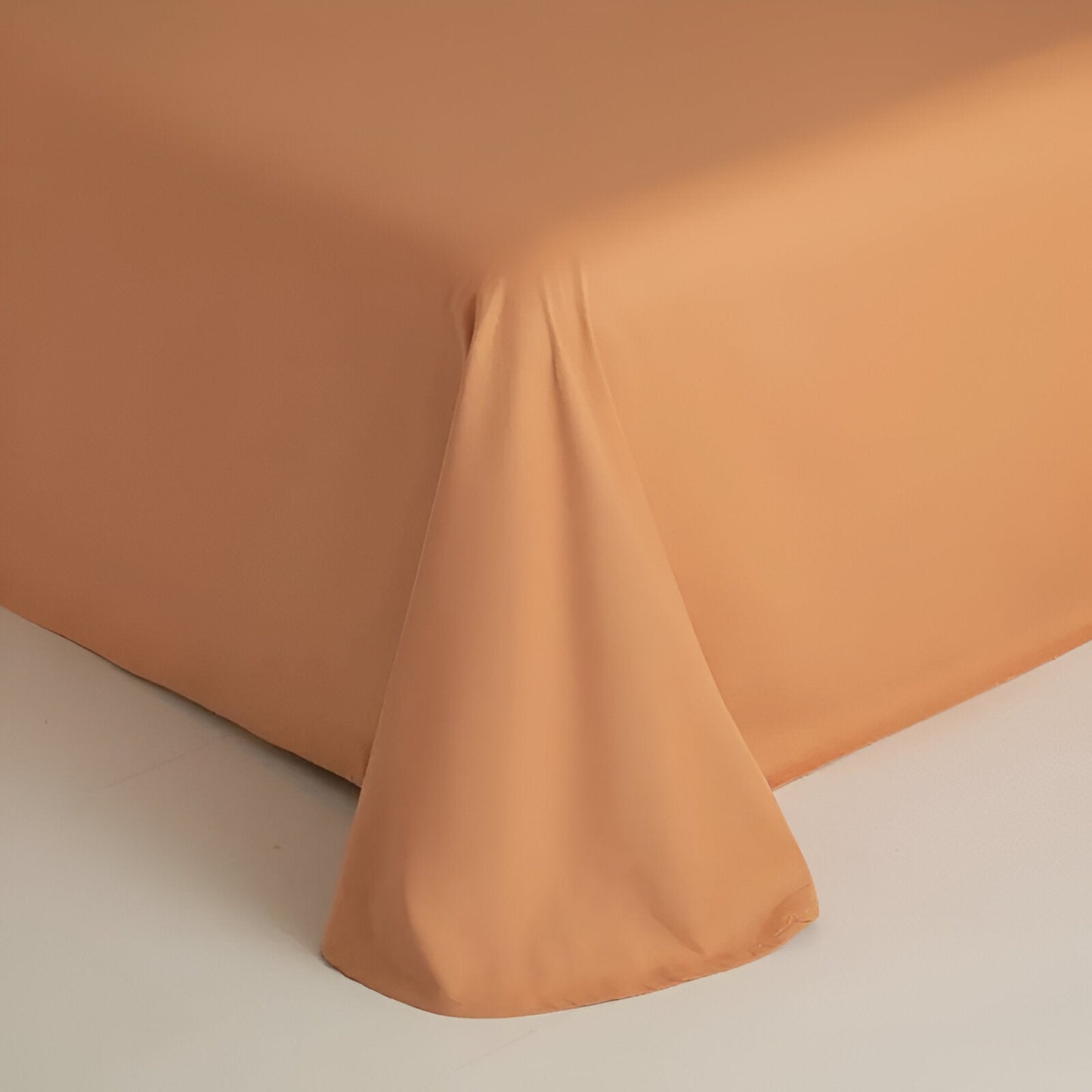 Piper Brushed Cotton Bedding Set - Close Up Of Flat Sheet - Orange