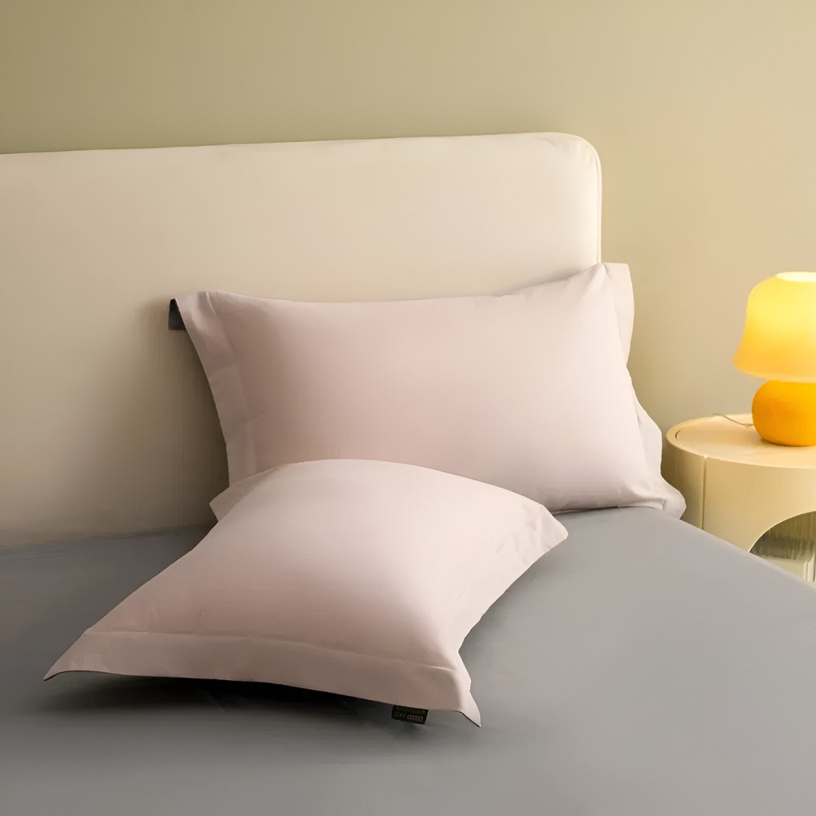 Piper Brushed Cotton Bedding Set - Close Up Of Pillowcases - Blush Pink