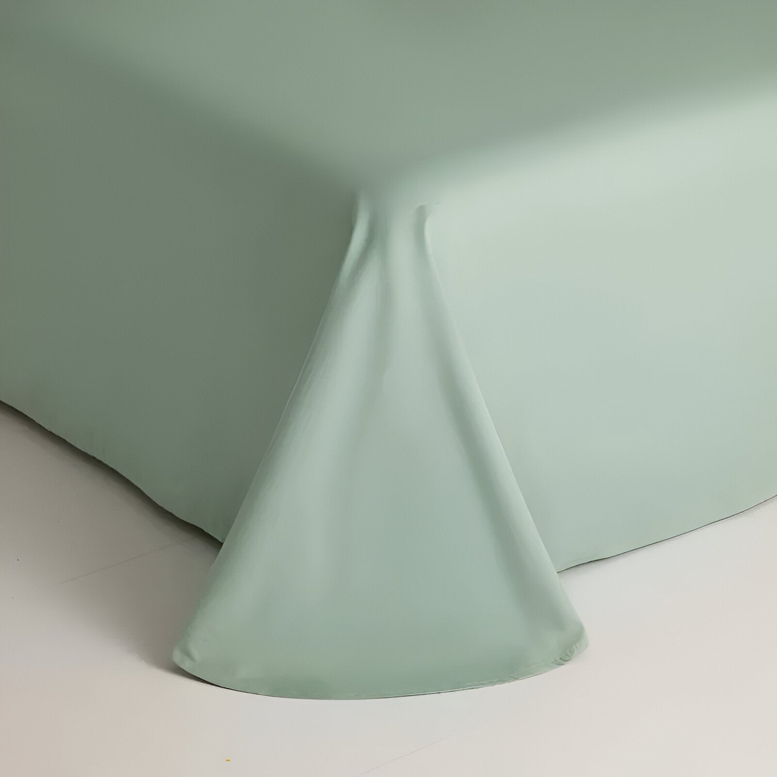 Piper Brushed Cotton Bedding Set - Close Up Of Flat Sheet - Mint Green