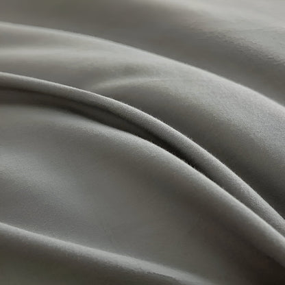 Piper Brushed Cotton Bedding Set - Close Up Of Duvet Cover - Light Gray