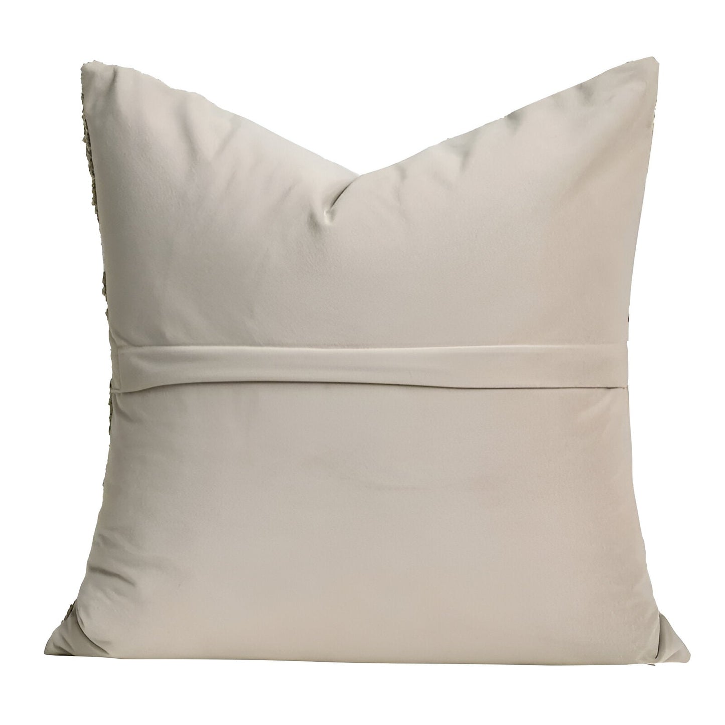 Quinn Square Throw Pillow - Backside - Gray - White Background