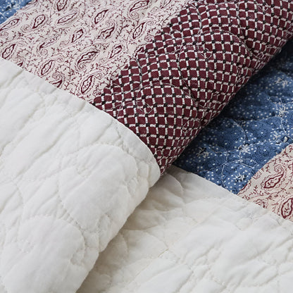 Riley Cotton Quilt Set - Close Up - Multicolor