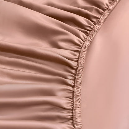 Roxy Egyptian Cotton Fitted Sheet - Close Up - Peach