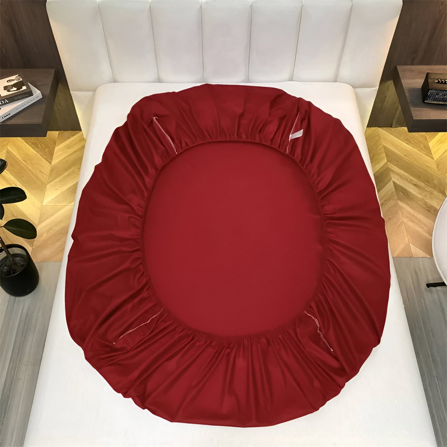 Roxy Egyptian Cotton Fitted Sheet - Birds Eye View - Red