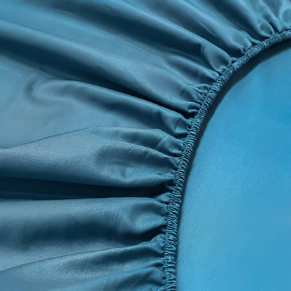 Roxy Egyptian Cotton Fitted Sheet - Close Up - Blue